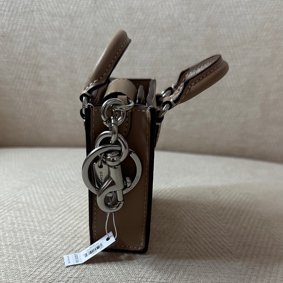 Coach Tan Mini Bag Charm with Signature Design - Picture 2 of 5